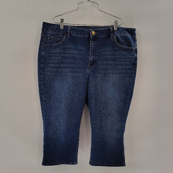 D. Jeans Crop Denim Mid To High Rise Stretch Cropped size 18W - Picture 1 of 8